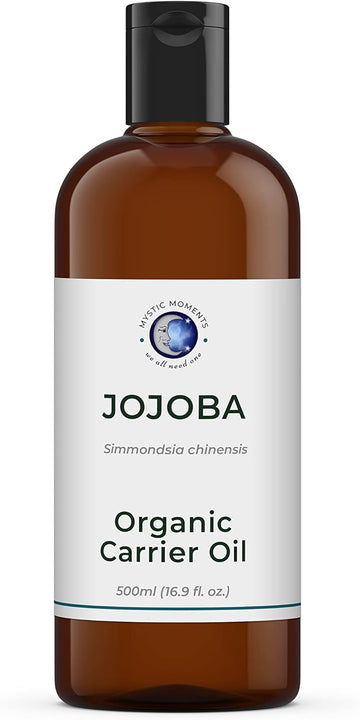 Mystic Moments | Organic Jojoba Carrier Oil 500ml - Pure & Natural Oil Perfect For Hair, Face, Nails, Aromatherapy, Massage and Oil Dilution Vegan GMO Free