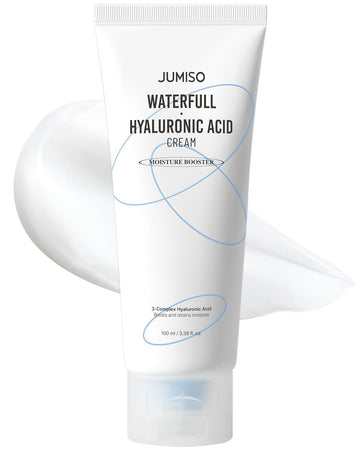 Jumiso Waterfull Hyaluronic Cream - Korean Face Moisturizer With 3-Complex Hyaluronic Acid 5 Microbiome Deep Hydration Sebum Control - Vegan Fragrance-Free All Skin Types, 3.38 Oz