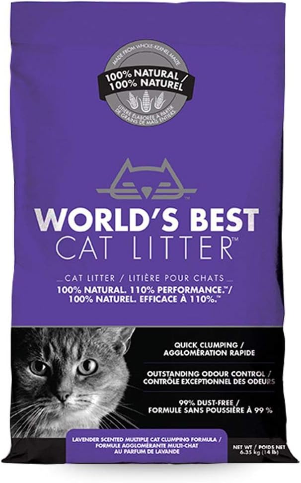 World's Best Cat Litter, Clumping, Biodegradable, Lavender 6.35kg :Pet Supplies