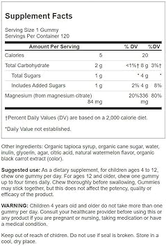 Swanson Magnesium Gummies - Watermelon 84 Mg 120 Gummies 3 Pack