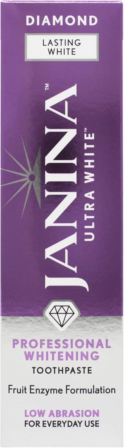 Janina Ultra White Whitening Toothpaste (75Ml) – Diamond Formula. Extra Strength. Clinically Proven. Low Abrasion. For Everyday Use. Excellent For Stain Removal (Pack Of 2)