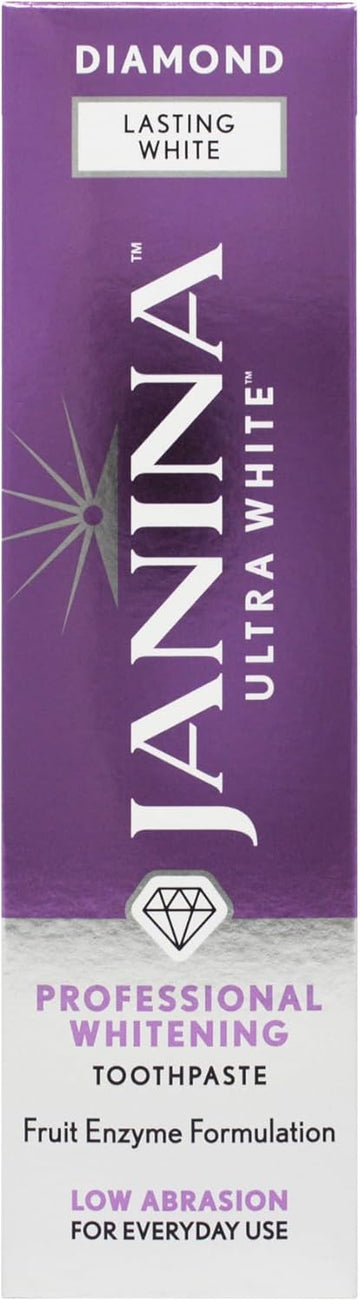 Janina Ultra White Whitening Toothpaste (75Ml) – Diamond Formula. Extra Strength. Clinically Proven. Low Abrasion. For Everyday Use. Excellent For Stain Removal (Pack Of 2)