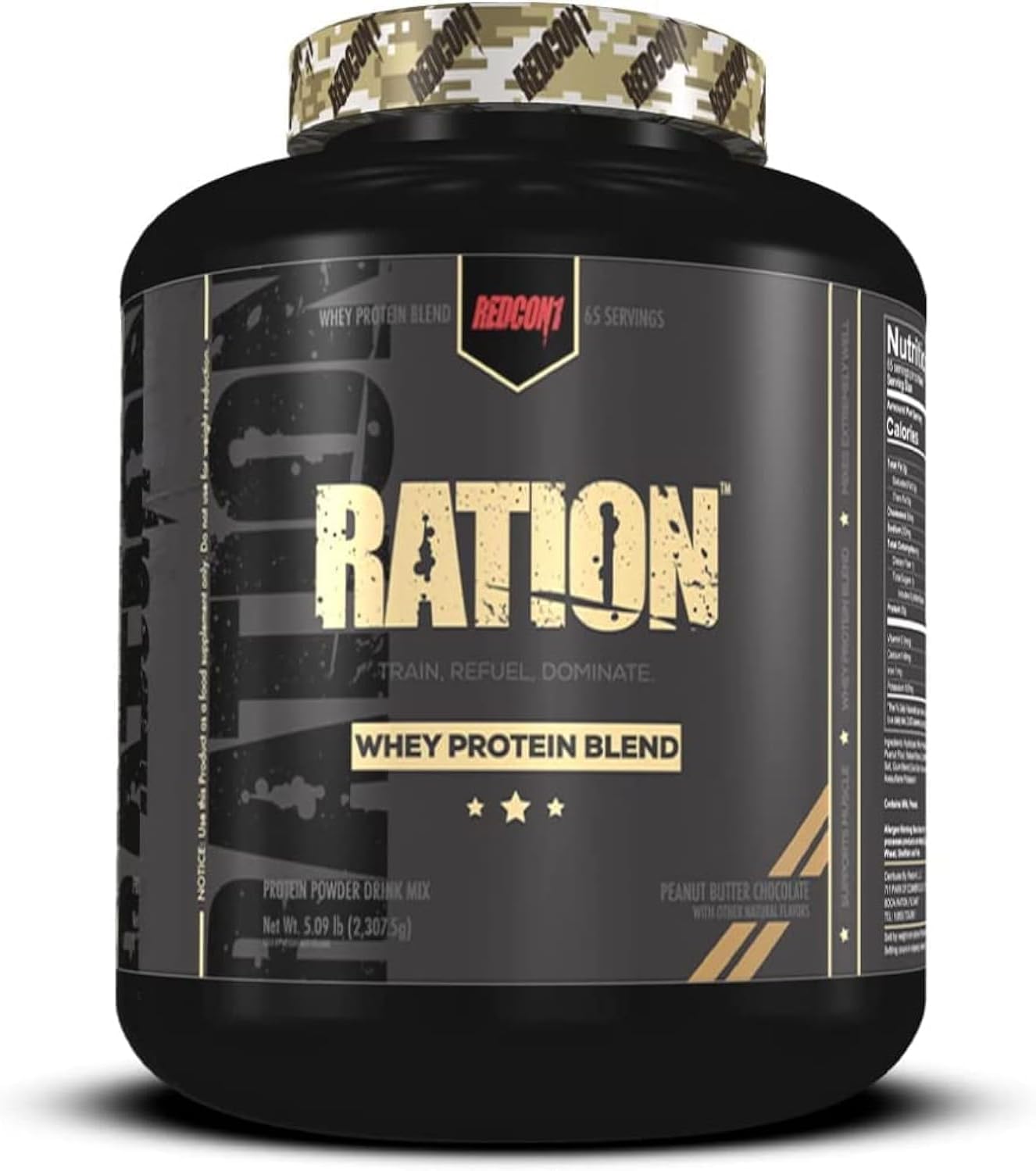 REDCON1 Ration Whey Protein, Peanut Butter Chocolate - Keto Friendly +