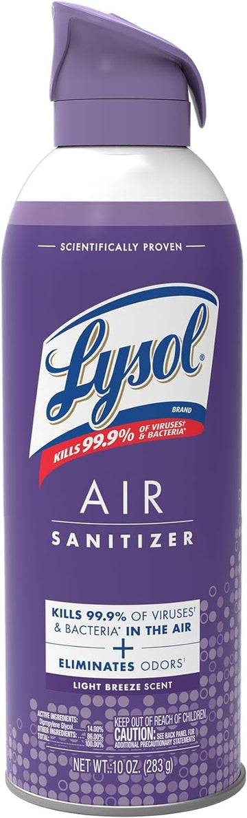 LYSOL Air Sanitizer Spray, For Air Sanitization and Odor Elimination, Light Breeze, 10 Fl. Oz