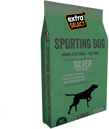 Extra Select Complete Dry Sporting Dog Food, Silver with Chicken and Rice, 15 kg?02SSIL