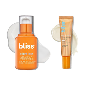 Bliss Rest Assured™ & Vitamin C Serum Bundle | Visibly Firming Eye Cream and Face Serum with Caffeine & Vitamin C | Clean | Vegan