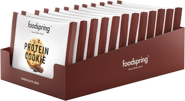 Foodspring Protein Cookie, Chocolate Chip, 12 X 50G, Real Cookie Texture, Lots Of Protein, Low Sugar, Ideal Fitness-Snack With Real Chocolate