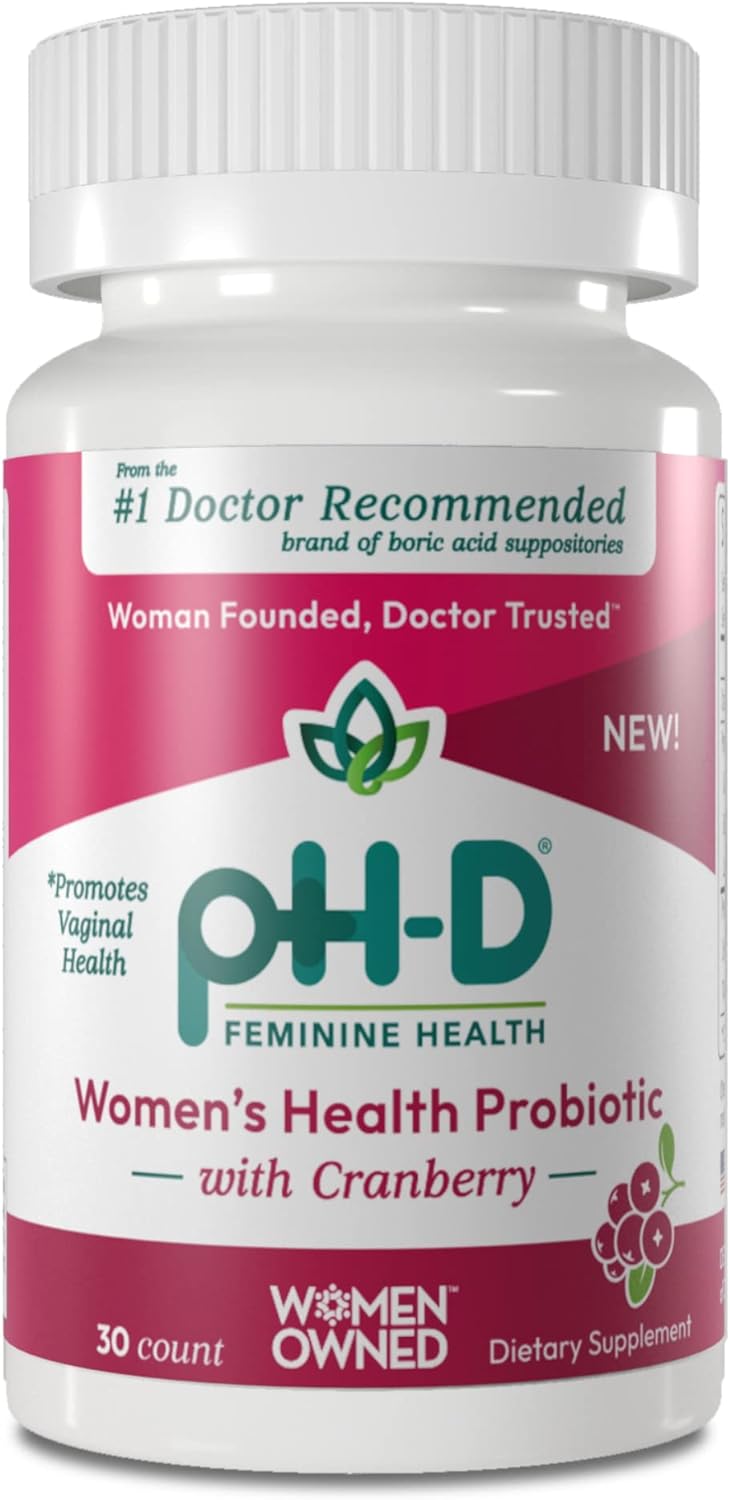 pH-D Feminine Health - Women's Health Probiotic with Prebiotic Blend, Cranberry Fruit Extract - Oral Supplement - 30 Count