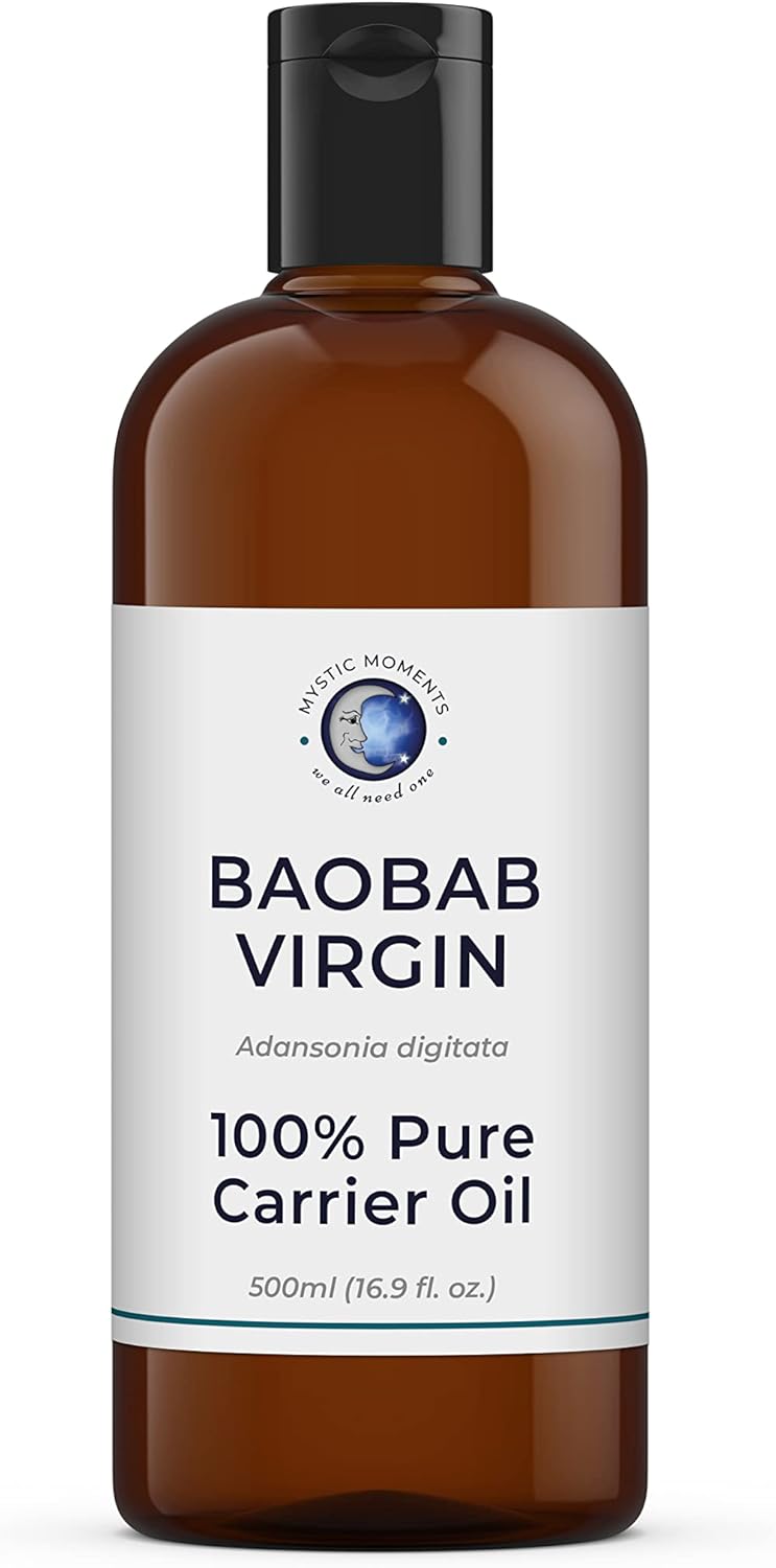 Mystic Moments | Baobab Virgin Carrier Oil 500ml - Pure & Natural Oil Perfect for Hair, Face, Nails, Aromatherapy, Massage and Oil Dilution Vegan GMO Free