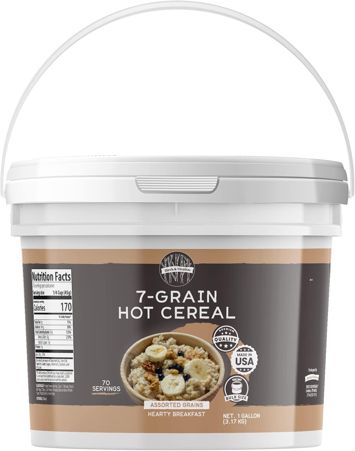 Birch & Meadow 7-Grain Hot Cereal & Chia Seeds Bundle (1 Gallon Buckets), Versatile Ingredients, Oatmeal & Smoothies, Flavorful : Grocery & Gourmet Food