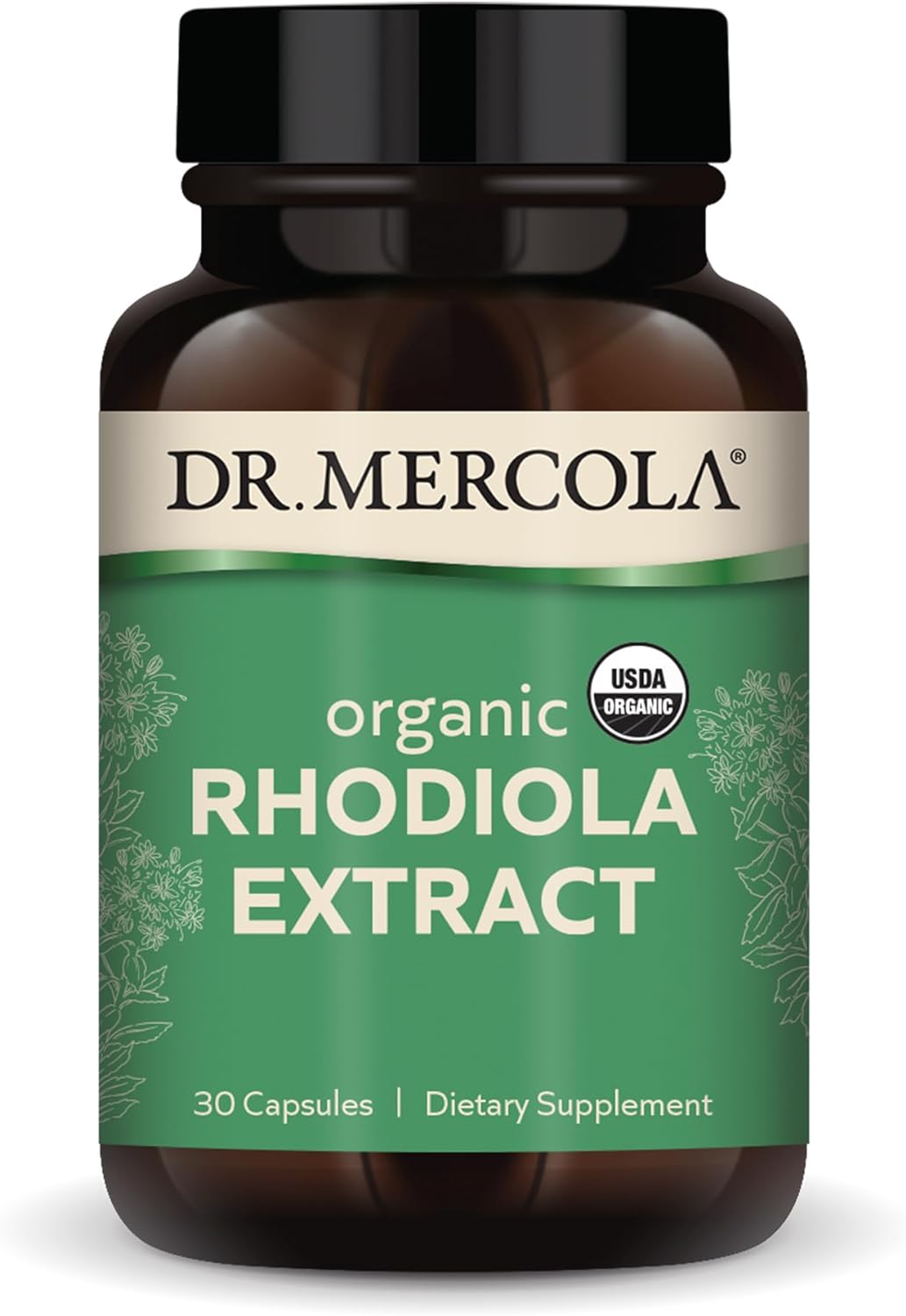 Dr. Mercola Rhodiola Extract, 30 Servings (30 Capsules), Dietary Supplement, Supports Mood and Stress Management, Non-GMO, Certified USDA Organic