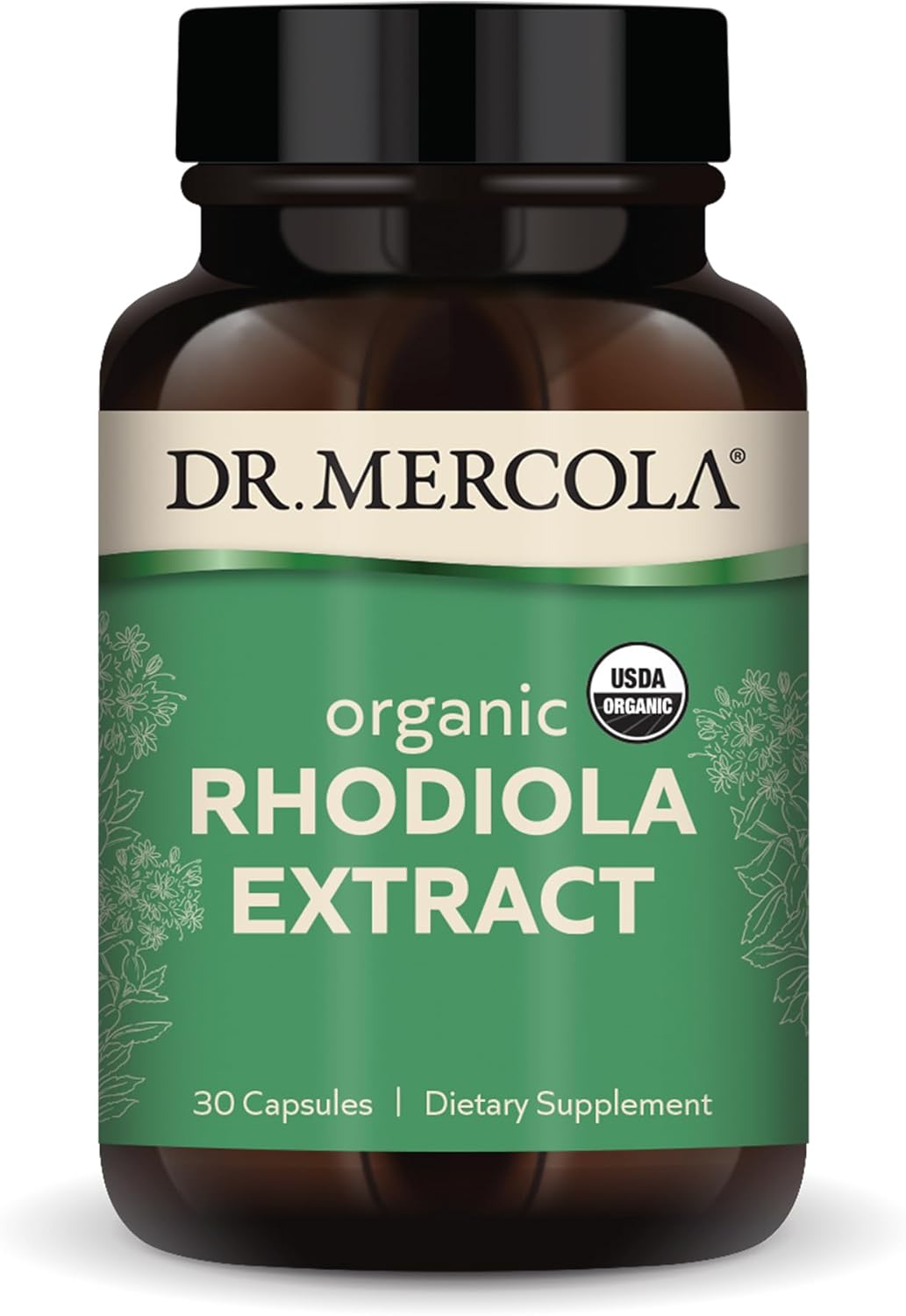 Dr. Mercola Rhodiola Extract, 30 Servings (30 Capsules), Dietary Supplement, Supports Mood And Stress Management, Non-Gmo, Certified Usda Organic