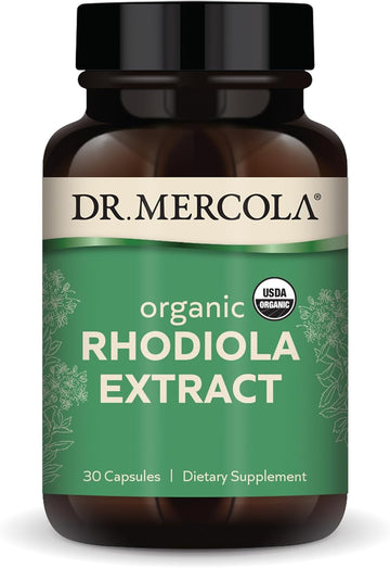Dr. Mercola Rhodiola Extract, 30 Servings (30 Capsules), Dietary Supplement, Supports Mood And Stress Management, Non-Gmo, Certified Usda Organic
