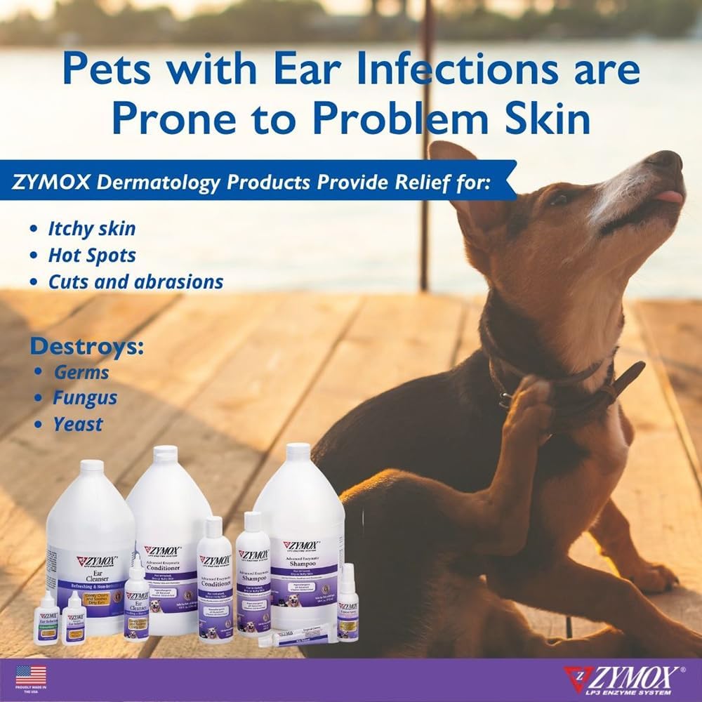 ZYMOX Advanced Enzymatic Shampoo, 12 oz - for Pets & Animals of All Ages: Cleans, Refreshes, Hydrates & Nourishes Dry Skin & Coat