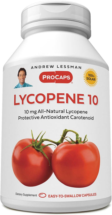 Andrew Lessman Lycopene 10 Mg - 180 Softgels -Protective Anti-Oxidant Carotenoid. Helps Protect Tissues From Free-Radical Damage, Supports Breast, Prostate, Cardiovascular System. No Additives