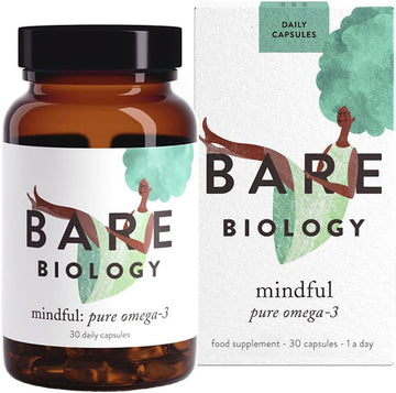 Bare Biology Mindful Omega 3 Fish Oil Capsules - Support for Brain Fun170 Grams