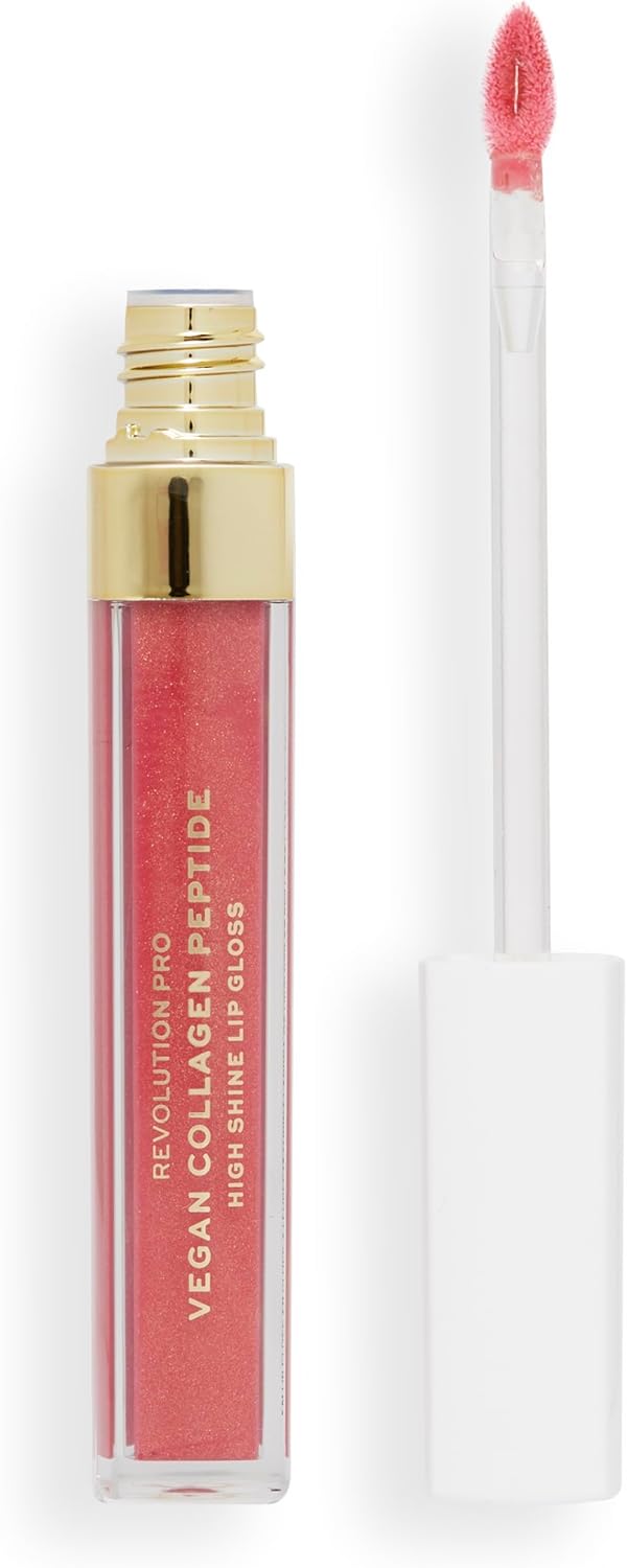 Revolution Pro Vegan Collagen Peptide High Shine Lip Gloss, Nourish, Plump & Hydrate Lips With Hyaluronic Acid & Vitamin E, Bijoux