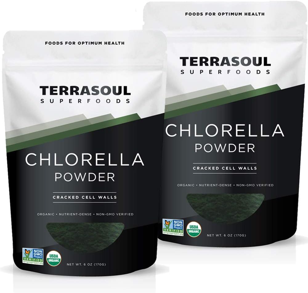 Terrasoul Superfoods Organic Chlorella Powder (Cracked Cell Walls) - 12 Oz (2 Pack)