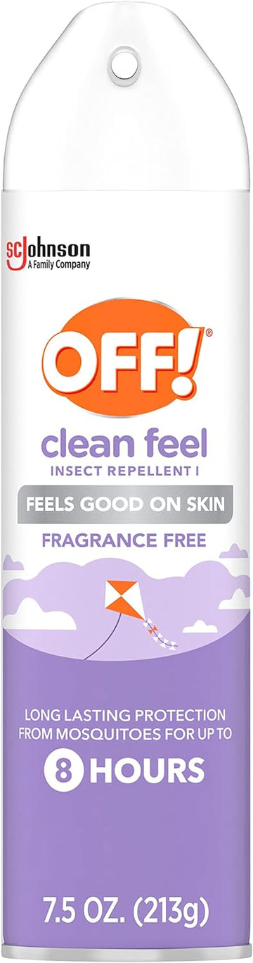 OFF! Clean Feel Insect Repellent Aerosol with 20% Picaridin, Bug Spray with Long Lasting Protection from Mosquitoes, Feels Good on Skin, 7 oz