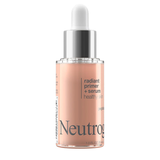 Neutrogena Healthy Skin Radiant Booster Primer & Serum, Skin-Evening Serum-To-Primer With Peptides & Pearl Pigments, Evens The Look Of Skin'S Tone & Smooths Texture, 1.0 Fl. Oz