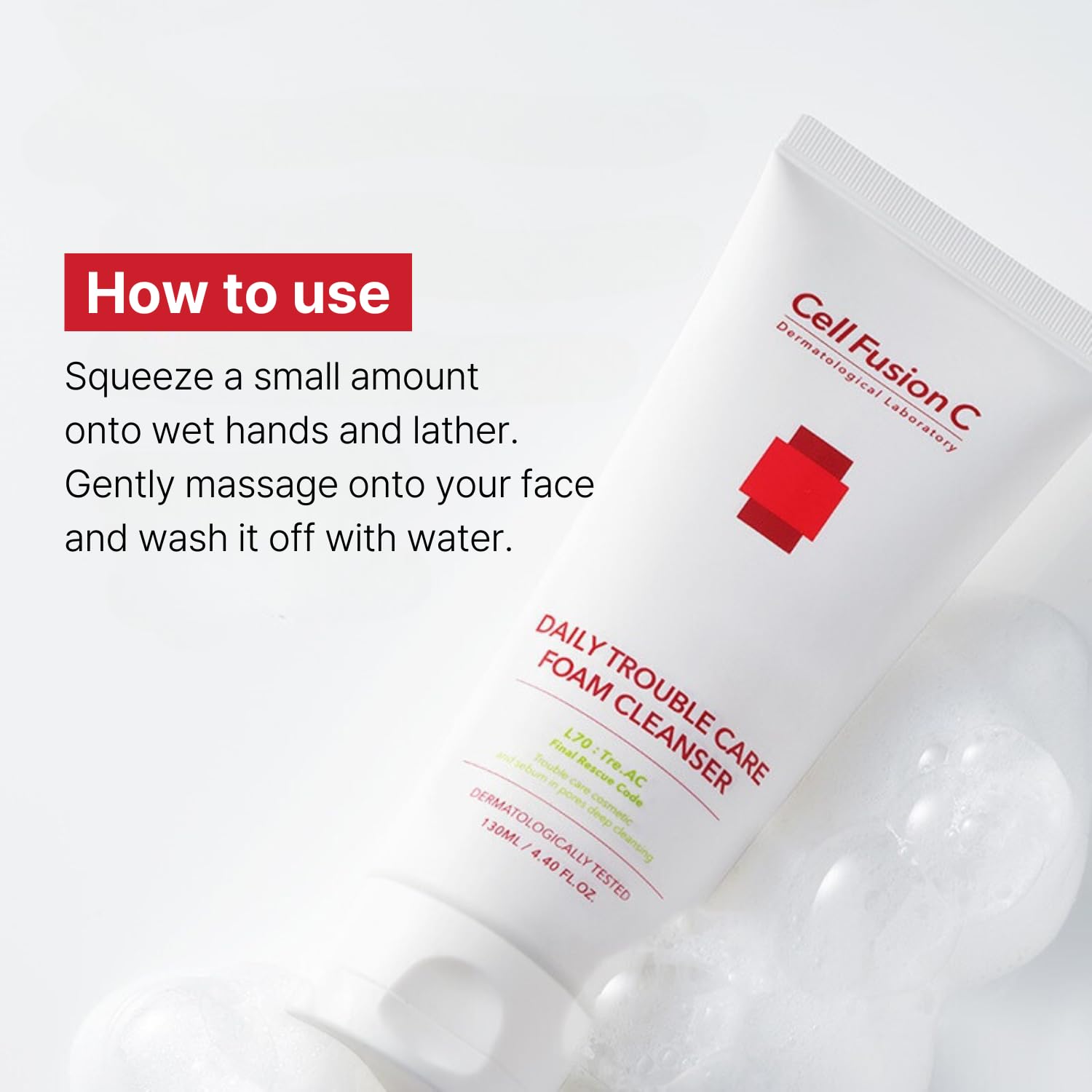 Cell Fusion C Tre.Ac Daily Trouble Care Foam Cleanser, Gentle Foaming Cleanser For Acne-Prone Skin, Salicylic Acid To Help Clear Acne, 3.38 Fl.Oz : Beauty & Personal Care