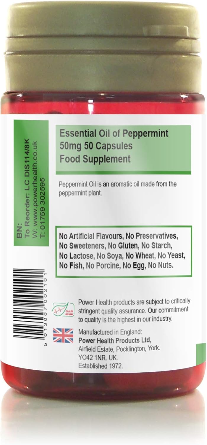 Power Health 50mg Peppermint Oil Capsules - Pack of 150 Capsules : Amazon.co.uk: Health & Personal Care