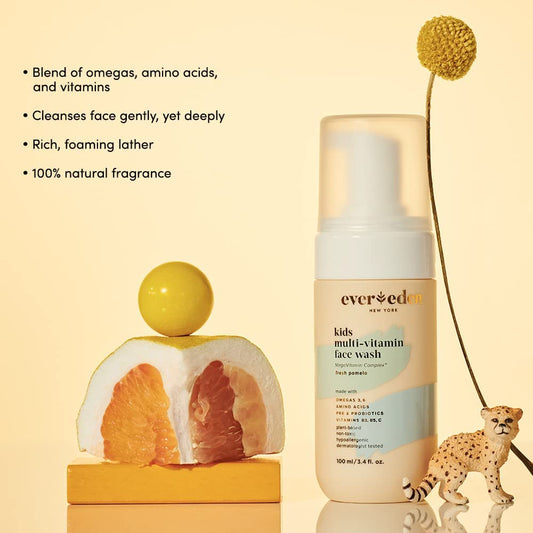 Evereden Multi-Vitamin Kids Body Wash (12.7 fl.oz., Fresh Pomelo): Plant-Based and Natural Kids Body Wash Sensitive Skin Nourishment & Hydration Formula | Organic Non-Toxic Body Wash for Kids |
