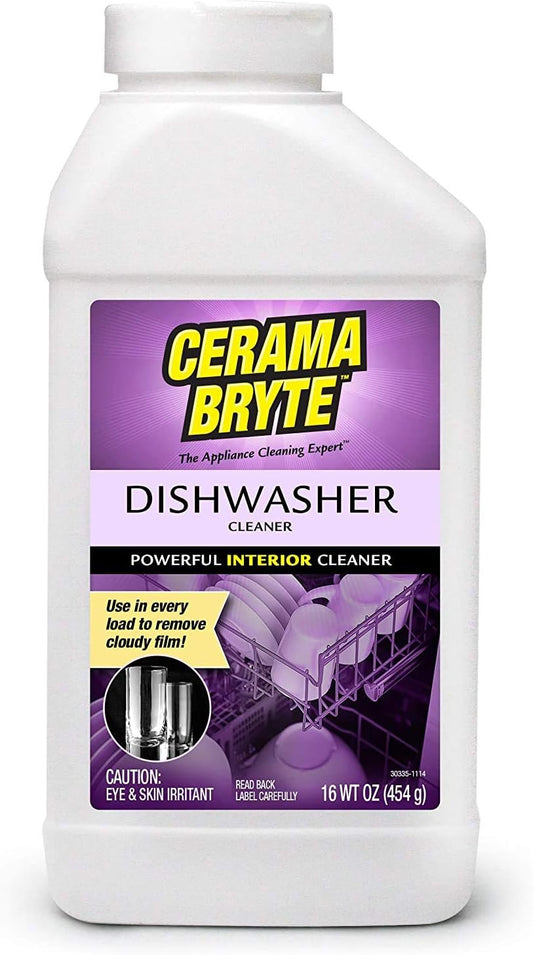 Cerama Bryte Dishwasher Cleaner, 16 Ounce (2 Count), Powerful Interior Cleaner, Remove Cloudy Film, Daily Use, Removes Lime Scale and More