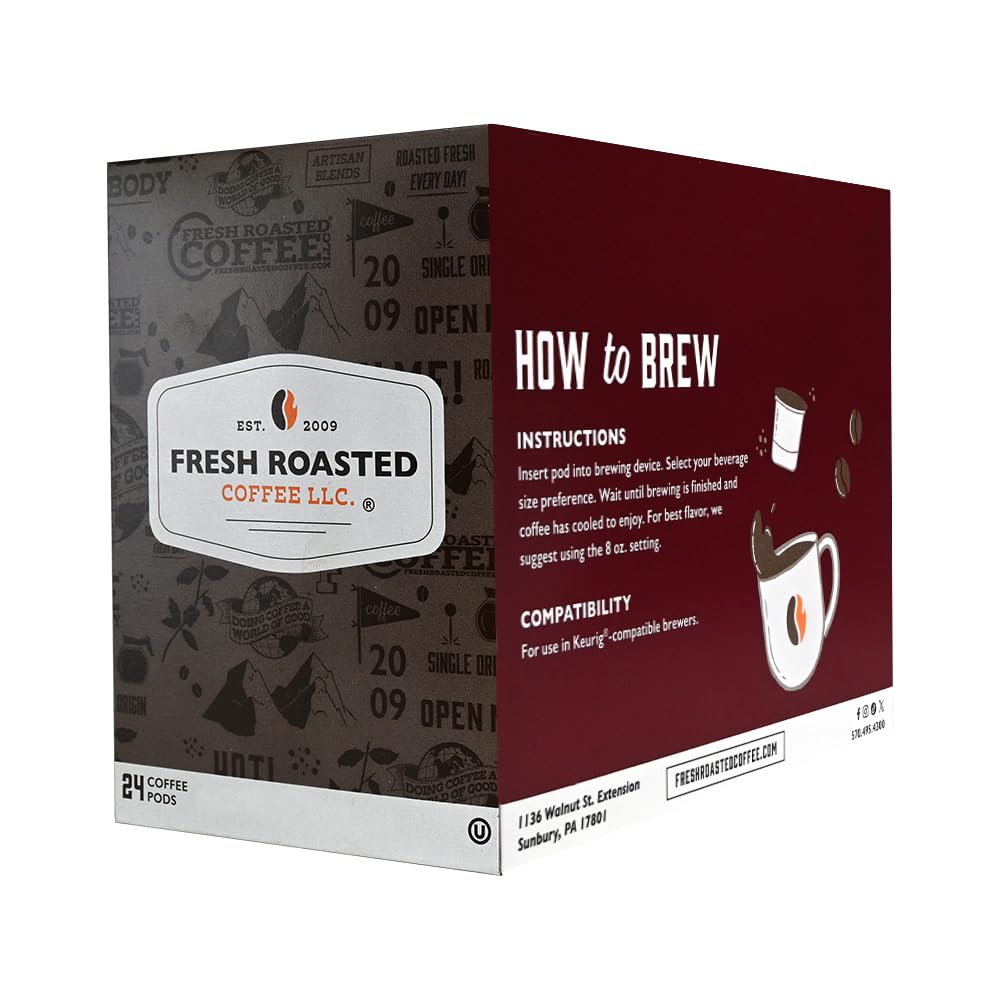 Fresh Roasted Coffee, White Russian, Flavored Coffee Pods, 72 Count