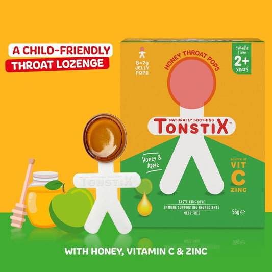 Jelly Pops - Sore Throat Lollipops For Kids With Vitamin C And Zinc - No Added Sugar Cough Soother For Children - 100% Natural, Immune Supporting Ingredients (Pack Of 8, Honey & Apple)