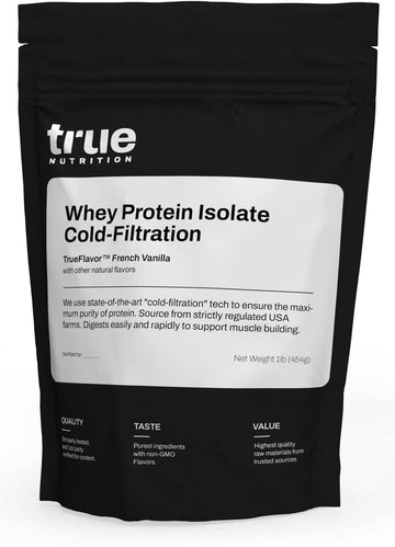 Vanilla Whey Protein Isolate Cold-Filtration - 100% Whey Protein Powder - 27G Protein Per Serving - Mixes Easily And Tastes Great - Third Party Tested - French Vanilla - 1Lb