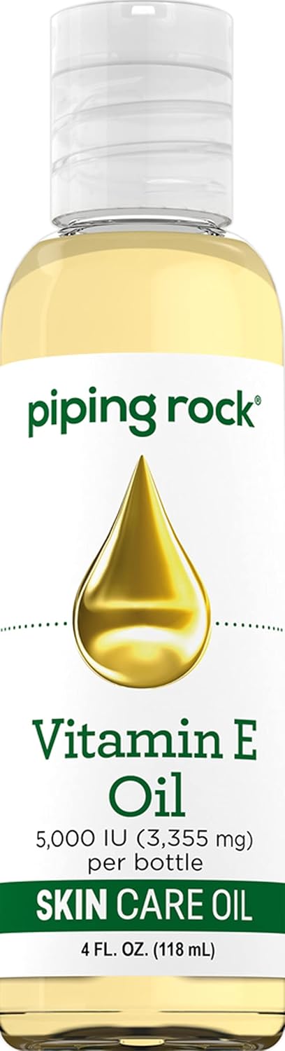 Piping Rock Vitamin E Oil 5000 IU | 4 floz | Skin, Hair, & Face Oil | Nourishing Vegetarian Oil Complex