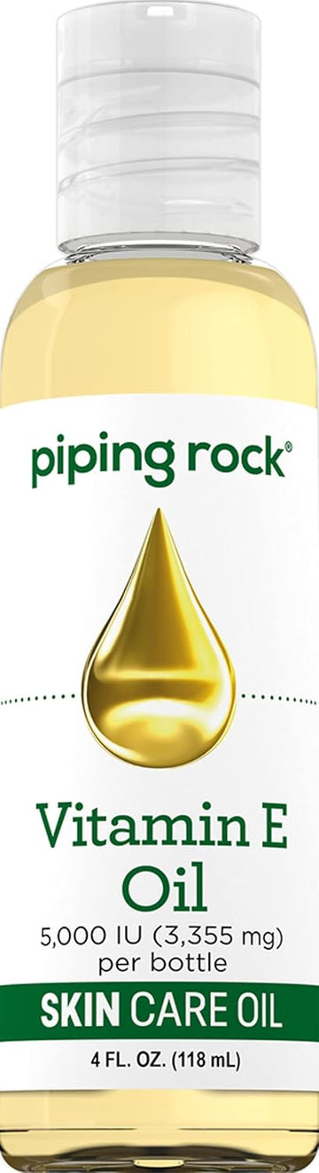 Piping Rock Vitamin E Oil 5000 IU | 4 floz | Skin, Hair, & Face Oil | Nourishing Vegetarian Oil Complex