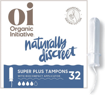 Oi Organic Cotton Tampons with BioCompact Applicator (Super Plus, 32 Count)