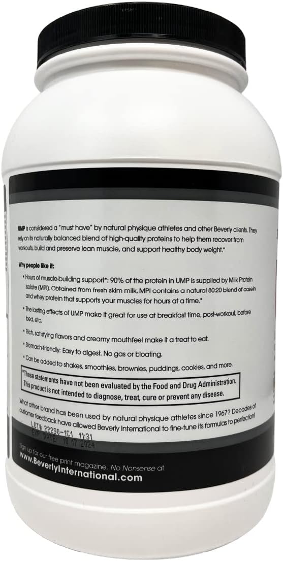 Beverly International Ump Protein Powder, Rocky Road. Unique Whey-Casein Ratio Builds Lean Muscle. Easy To Digest. No Bloat. (32.8 Oz) 2Lb .8 Oz : Health & Household