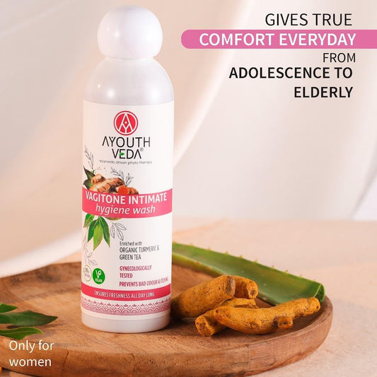 Ayouthveda Vegan Intimate Wash For Women, 180 Ml - Anti-Infection Feminine Hygiene, Natural Ph Balance