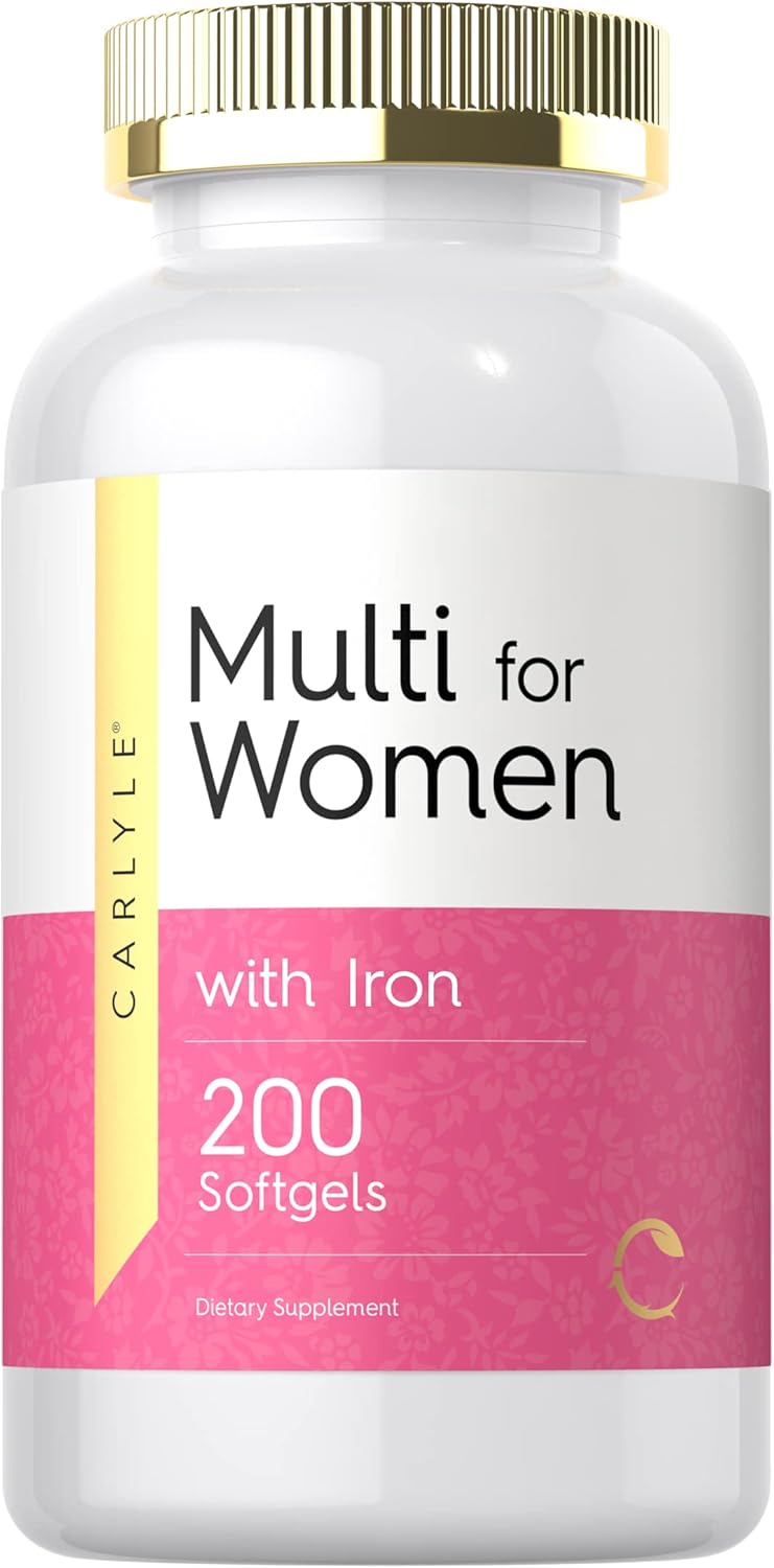 Carlyle Multivitamin For Women | 200 Softgels | With Iron | Nutritional Support Supplement | Non-Gmo & Gluten Free
