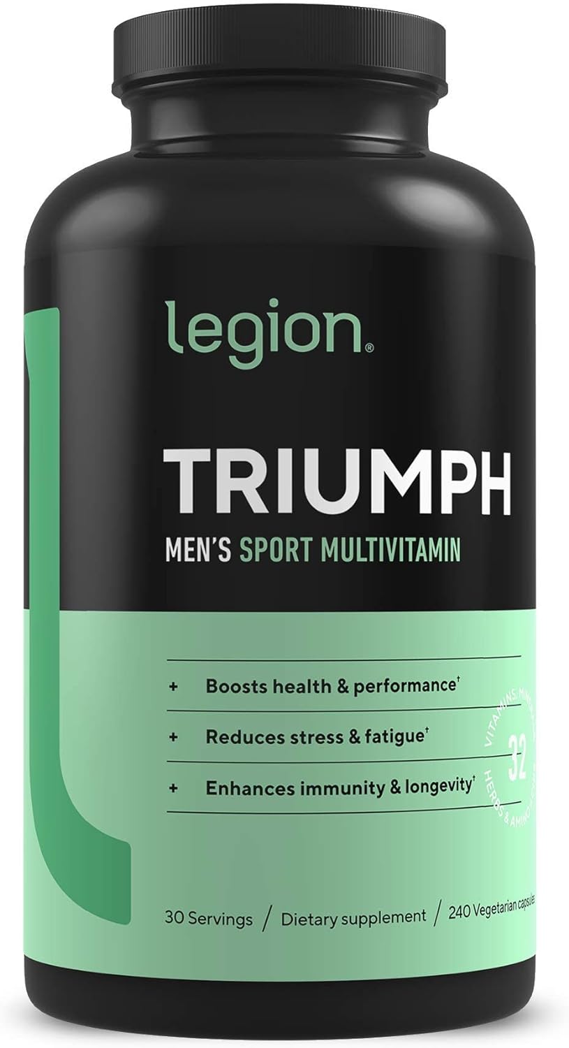 LEGION Triumph Men's Sport Vitamin - Complete Multivitamin for Men - Daily Vitamins for Men to Boost Health and Performance - Men's Multivitamin with 21 Vitamins & Minerals - 30 Servings