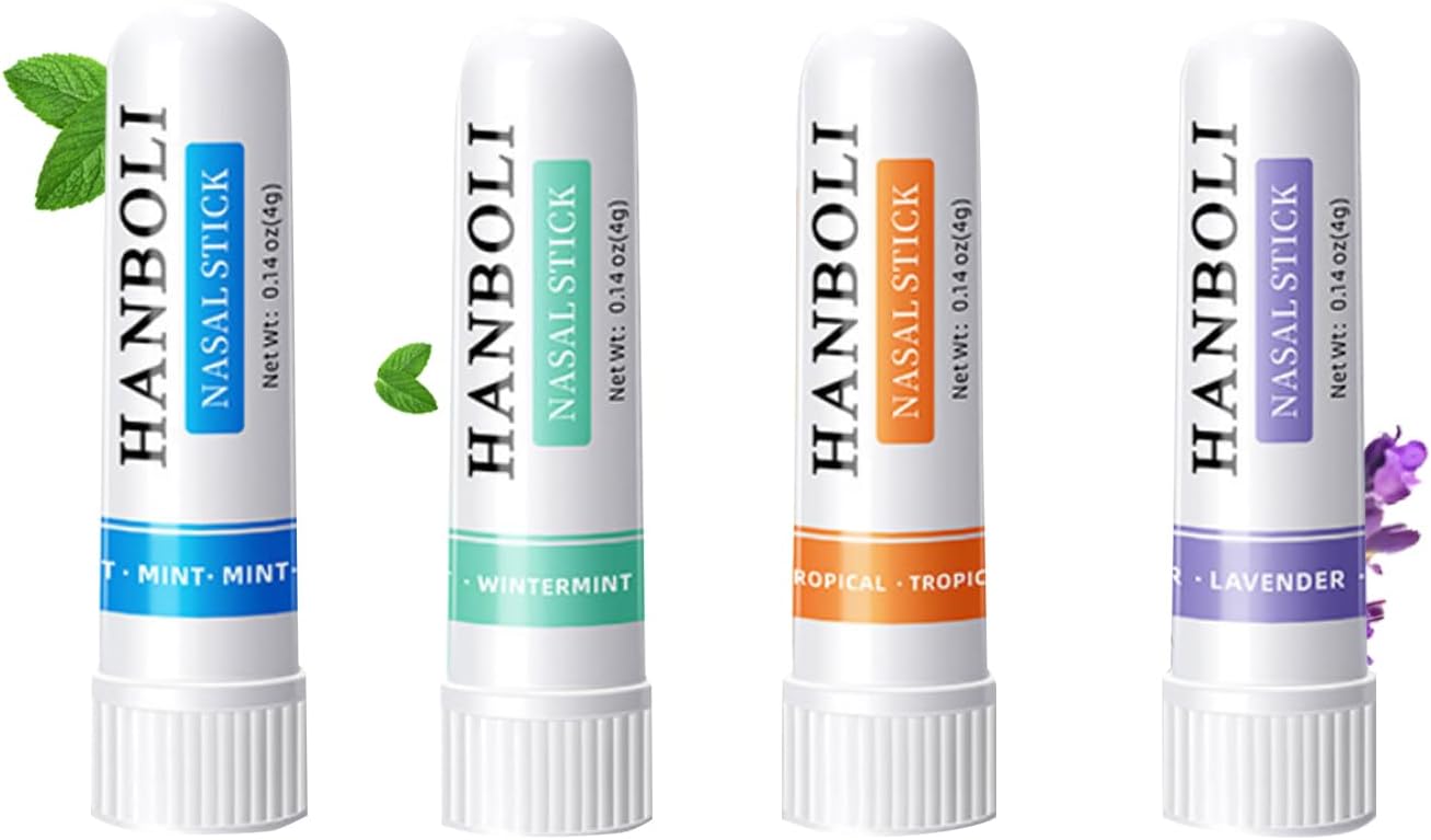 Nasal Stick Boost Energy Set, Nose Inhaler Stick, Better Breathing, Natural Menthol Inhaler (Set Of 4)