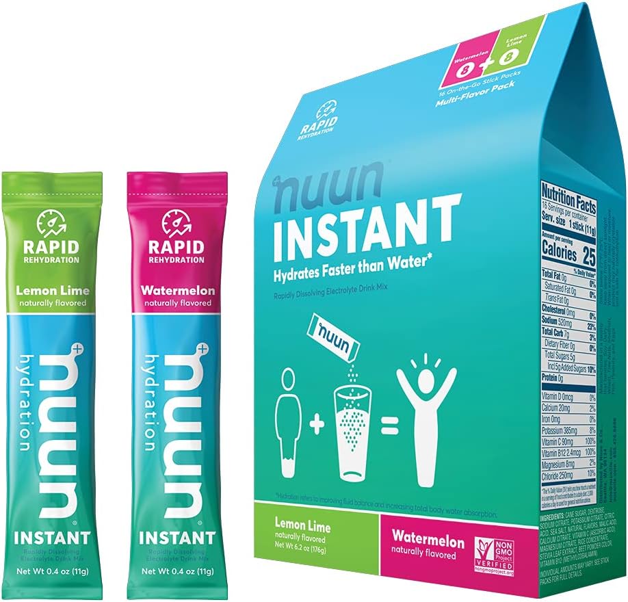 Nuun Instant Electrolyte Powder Packets for Rapid Hydration, Lemon Lim