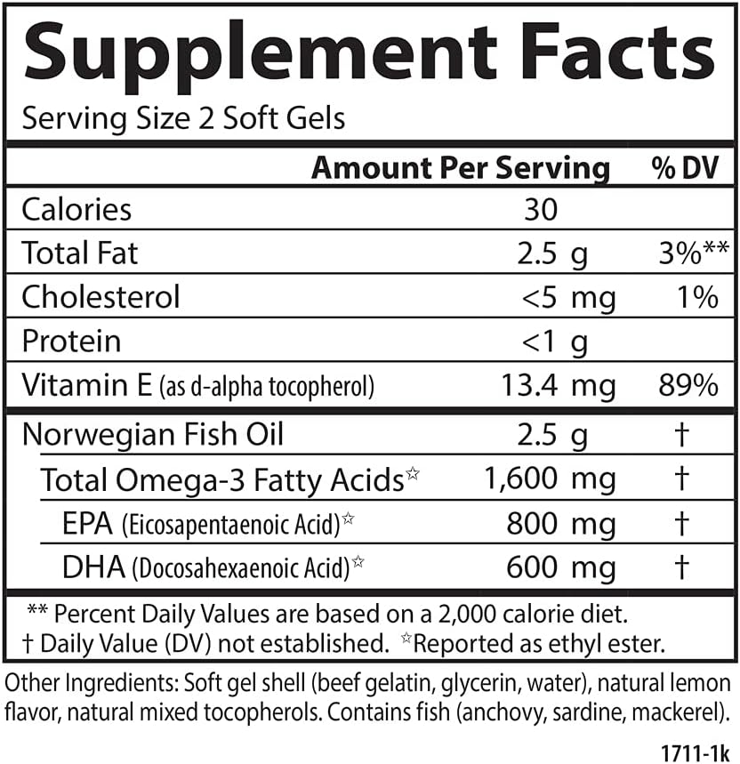 Carlson - Elite Omega-3 Gems, 1600 mg Omega-3 Fatty Acids Including EP