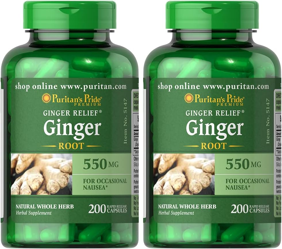 Puritan's Pride Ginger Root 500mg 400 count (pack of 2 100)