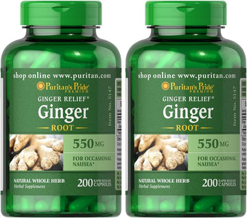 Puritan's Pride Ginger Root 500mg 400 count (pack of 2 100)