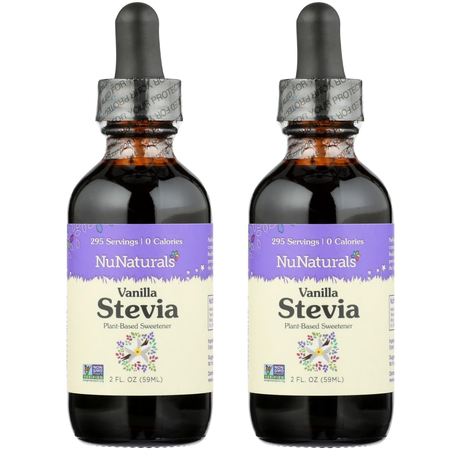 Nunaturals Liquid Vanilla Stevia, Sugar-Free Sweetener, Plant-Based Sugar Substitute, Zero Calorie, 2Oz (2-Pack)