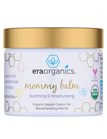 Era Organics Soothing Nipple Butter Breastfeeding Cream - Calming And Moisturizing For Chapped, Sensitive Skin - Usda Organic Nipple Cream For Breastfeeding - Baby Friendly Organic Nipple Balm