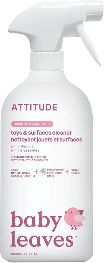 Attitude Toy And Surface Cleaner, Ewg Verified Multi-Surface Products, Vegan, Naturally Derived Multipurpose Cleaning Spray, Unscented, 27.1 Fl Oz