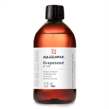 Naissance Grapeseed Oil (No. 210) 450ml - Natural Moisturiser and Conditioner - Ideal for Hair, Skin, Massage, Face, Beard and Aromatherapy