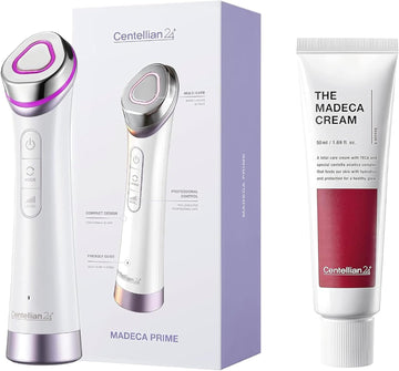 Centellian 24 Madeca Prime Facial Toning Device - 3-In-1 Ultra Light Microcurrent Device + Madeca Cream (Season 6, 1.7Fl Oz) - Centella Moisturizer With Teca For Dry & Sensitive Skin, Korean Skin Care