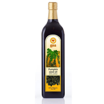 Original Styrian Pumpkin Seed Oil Gea 8.4Oz (250Ml) 100% Natural, Unrefined, Vegan, Gluten-Free, Kosher, Non-Gmo In Glass Bottle