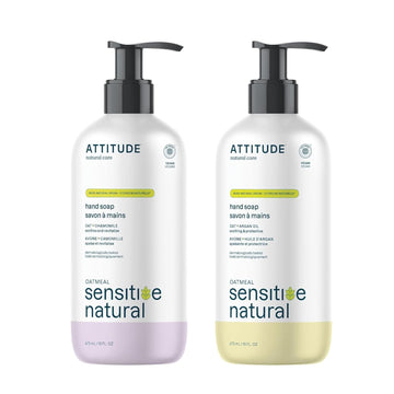 Bundle Of Attitude Liquid Hand Soap For Sensitive Skin With Oat, Ewg Verified, Dermatologically Tested, Vegan, Chamomile, 16 Fl Oz + Argan Oil, 16 Fl Oz